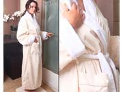 Spa Robe Waffle Robe Microfiber Robe Cream White Robe With Velour Lining Robe Unisex