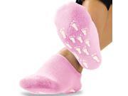 Terry Gel Lined Moisturizing Sock 2 Pair Plush Booties Pink