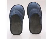 Men s Memory foam Slipper Blue Suede polar fleece lining and stitches embroidery 9 10