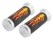 Black Bike Grips Flame Grips and Eagle Ends
