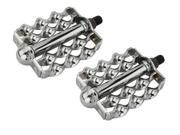 Double Flat Twisted Lowrider Bike Pedals 1 2in Chrome