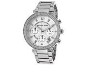 Michael Kors MK5353 Womens Stainless Steel Case and Bracelet Chronograph Silver Tone Dial Watch