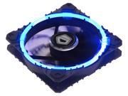 ID COOLING CF 12025 B Circular Concentric Blue LED Lighting 120mm Fan With 4pin PWM Function De vibration Rubber 1600RPM 50CFM Low noise Adapter Molex Adap