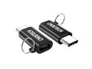 CHOETECH 2 Pack USB Type C Male to Micro USB Female Adapter Convert Connector with 56k Resistor for HTC 10 LG G5 Nexus 5X Nexus 6P Lumia 950 and More