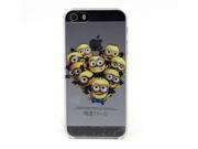 Cute Despicable Me Minion Transparent Hard Back Case For iPhone 5 5S with free Film
