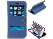 For Iphone 6 Plus Case 5.5 Inch Pu Leather Cellular Phone Stand Cover with View Window Sucker Golden Beach Blue