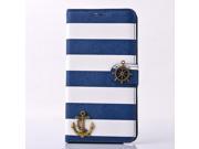 For Iphone 5 5S Pirate Ship Stripe Rainbow Wallet Stand Card Slots Leather Case Cover High Quality