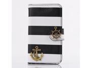 For Iphone 6 PLUS 5.5 Pirate Ship Stripe Rainbow Wallet Stand Card Slots Leather Case Cover High Quality New Arrive!