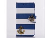 For Iphone 6 PLUS 5.5 Pirate Ship Stripe Rainbow Wallet Stand Card Slots Leather Case Cover High Quality New Arrive!