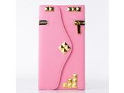 For Iphone 5 5S Gold Rivet Zipper Wallet Card Holder Leather case Fashion Pouch Cell Phone Case Stand Cover High Quality