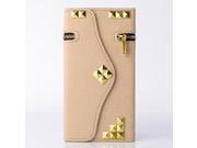 For Iphone 6 PLUS 5.5 Gold Rivet Zipper Wallet Card Holder Leather case Fashion Pouch Cell Phone Case Stand Cover High Quality!!