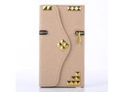 For Samsung Galaxy S4 i9500 Gold Rivet Zipper Wallet Card Holder Leather case Fashion Pouch Cell Phone Case Stand Cover High Quality Hot Sale!