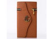 Pirate Anchor Zipper Flip Leather Case For Samsung Galaxy Note3 N9000 Portable Card Money Slot Wallet With Stand Cover Shell For Galaxy NoteIII Cases
