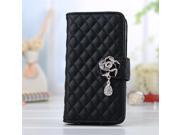 Flip Grid Leather Wallet Diamond Camellia Pendant 3D Flower Buckle Purse With Card Slot For Samsung Galaxy Note3 N9000 Drop Shipping For Galaxy Note III