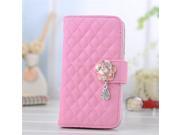 Flip Grid Leather Wallet Diamond Camellia Pendant 3D Flower Buckle Purse With Card Slot For Samsung Galaxy Note3 N9000 Drop Shipping For Galaxy Note III
