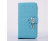 For Iphone 6 4.7 Flip Grid Leather Wallet Rhinestone Camellia Pendant 3D Flower Buckle Purse With Card Slot For Apple iphone 6 4.7 Case Drop Shipping Hot Sale