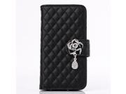 For Samsung SIII Flip Grid Leather Wallet Diamond Camellia Pendant 3D Flower Buckle Purse Clutch With Card Slot For samsung galaxy S3 i9300 Case Frop Shipping H