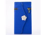 For Samsung Galaxy Note3 N9000 Diamond Camellia Zipper Pattern Purse Clutch Leather Case Flip Wallet Cover With Card Slots Drop Shipping For Galaxy Note3 Cases