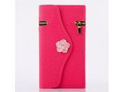 For Samsung Galaxy Note2 N7100 Diamond Camellia Zipper Pattern Purse Clutch Leather Case Flip Wallet Cover With Card Slots Drop Shipping For Galaxy Note2 Cases