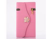 For Iphone 6 PLUS 5.5 Diamond Camellia Zipper Pattern Purse Clutch Leather Case Flip Wallet Cover With Card Slots Drop Shipping For Iphone 6 plus Cases Hot
