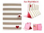 AIYZE Lovely Heart Painting PU Leather Flip Case for Apple iPad Mini 4 Case Stand Cover With Card Holder