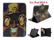 AIYZE Man Painting PU Leather Flip Case for Apple iPad Mini 4 Case Stand Cover With Card Holder