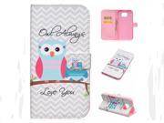 AIYZE Cartoon Owl Smile Dog Painting Stand Wallet Bag Leather Phone Case for Samsung Galaxy S7 Plus Case Cover with Card Holder