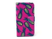 AIYZE Case for Samsung Galaxy S6 pineapple Premium PU Leather Flip Wallet Card Slot and Kickstand Design TPU Case Cover [Beautiful pink Pattern]