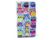 AIYZE Case for Samsung Galaxy S6 Premium PU Leather Flip Wallet Card Slot and Kickstand Design TPU Case Cover [Beautiful Pattern] Blue with a lot of cat owl