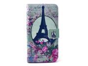AIYZE Case for Samsung Galaxy S6 Edge Premium PU Leather Flip Wallet Card Slot and Kickstand Design TPU Case Cover [Beautiful Pattern] Eiffel Tower in Paris