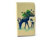 AIYZE Case for Samsung Galaxy S6 Edge Premium PU Leather Flip Wallet Card Slot and Kickstand Design TPU Case Cover [Beautiful Pattern] tree deer