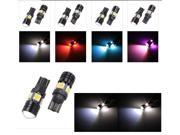 4pcs lot 12V T10 LED w5w 4SMD 5050 1.5W Crystal Blue White car styling auto lamp light bulbs with COB projector lens for focus cruse