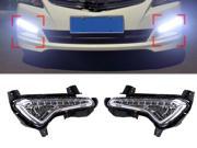 Relible Quality Newest 2 Pcs Kit Set 6 LED OEM DRL Car Daytime Running Lights Fog Driving Lights For Hyundai Solaris 2014 Color White Without Turning Signal