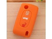 Auto Car Silicone Remote Key Chain Cover Holder Fob Case Shell Bag Folding B Style Compatible for Peugeot 6 Colors Elegant High Quality