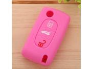 Elegant Reliable Quality Auto Car Silicone Remote Key Chain Holder Fob Cover Shell Bag Case Folding B Style 6 Colors Compatible for Citroen
