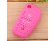 New Car Auto Silicone Remote Key Chain Shell Bag Case Fob Holder Cover 6 Colors Folding Style Compatible For Audi 6 Colors