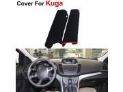 Car Dashboard Mat Shade Cushion Photophobism Dust proof Interior Protective Dash Cover Pad Carpet Compatible For Ford Escape Kuga 2014 2015 Red Line Black Style
