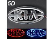 New Car Auto LED Cold Light 5D Front Back Logo Emblem Badge Laser Lamp Compatible For Kia Three Colors Red Blue White