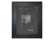 Design For A Baby s Bed Patent Art Chalkboard Print in a Rustic Oak Wood Frame