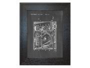 Scanning Mechanism For Video Disc Player Patent Art Chalkboard Print in a Rustic Oak Wood Frame