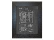 Telephone Radio Construction Patent Art Chalkboard Print in a Rustic Oak Wood Frame