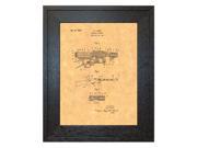 Automatic Firearm Patent Art Print in a Rustic Oak Wood Frame