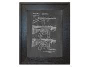 Semi automatic Firearm Patent Art Chalkboard Print in a Rustic Oak Wood Frame