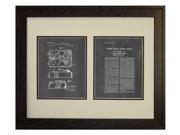Combination Sound And Picture Mechanism Patent Art Chalkboard Print in a Rustic Oak Wood Frame