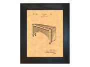 Design For A Marimba Patent Art Print in a Solid Pine Wood Frame