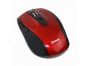 Wireless Optical Red Mouse w Ergonomic 6 Buttons 800 1600 dpi for laptop PC