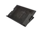 Wide 9 17 USB Notebook Computer Cooling Adjustable Stand Pad Quiet Fans Black