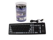 103 Keys USB 2.0 Silicone Roll Up Foldable PC Computer Keyboard