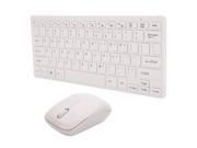 New Mini 2.4G Wireless Optical Keyboard Mouse Combo Set White for PC Notebooks
