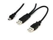 1 Ft Usb Y Cable For External Hard Drive Usb A To Mini B Type A